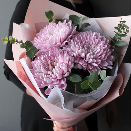 Букет с хризантемой- 3 шт | Цветы в Костроме | ул. Сенная, д. 26 - Самые  стильные букеты в городе